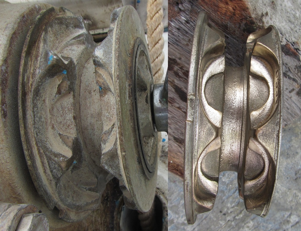 Windlass Gypsy Wheel Before and After Dove Free Spirit